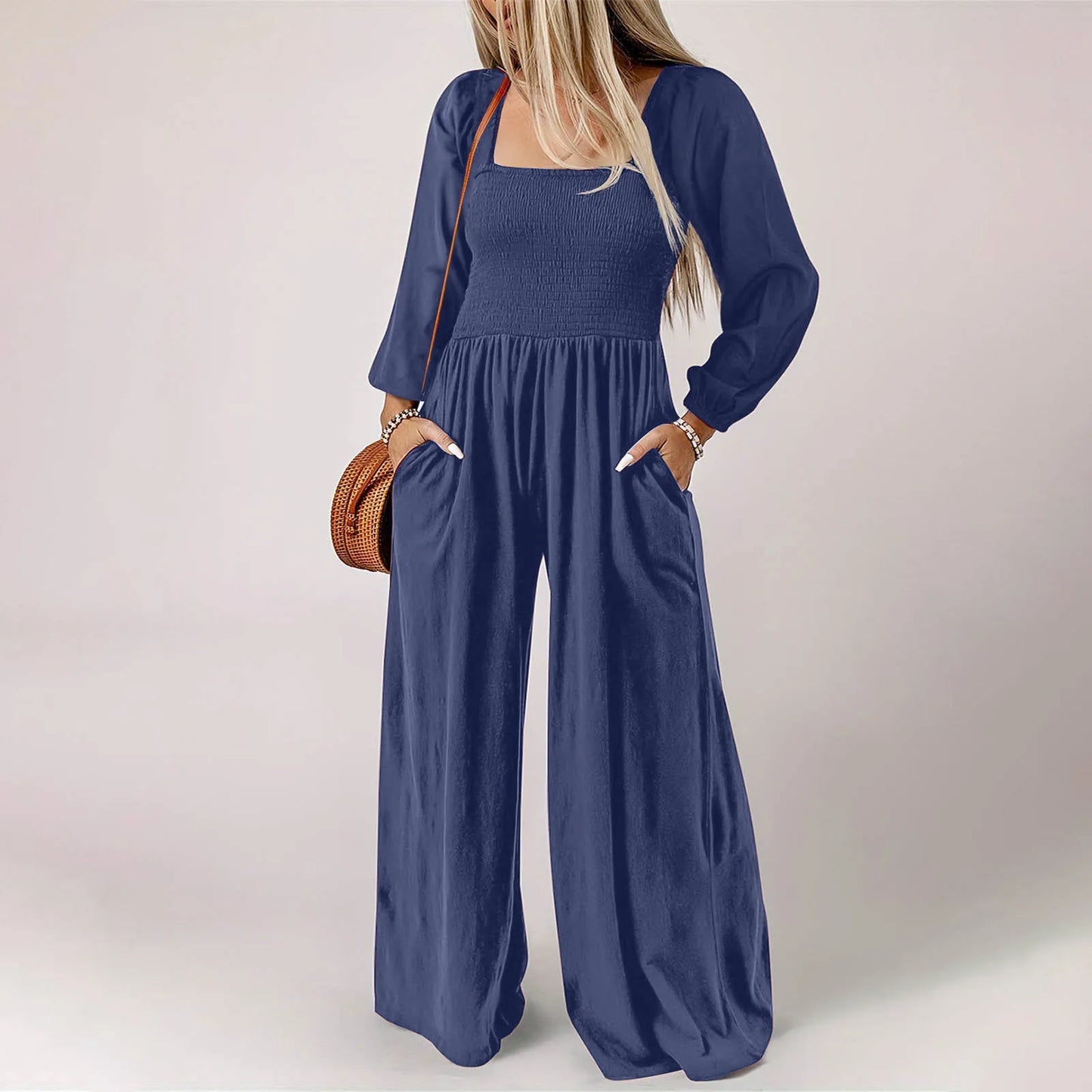 Women Plus Size Autumn Long Sleeve Jumpsuit