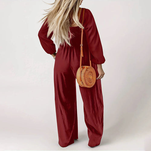 Women Plus Size Autumn Long Sleeve Jumpsuit