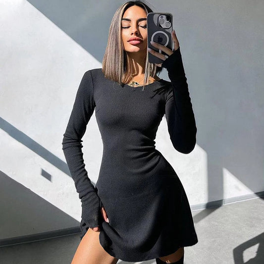 Long-Sleeved Little Black Dress