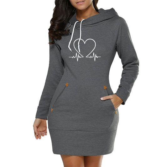 Heartbeat Hoodie Sweatshirt Dress