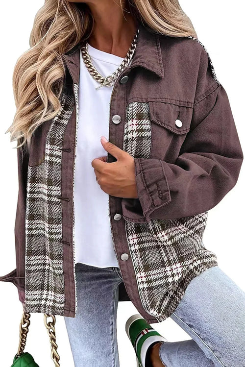 Autumn Women's Plaid Denim-Style Jacket