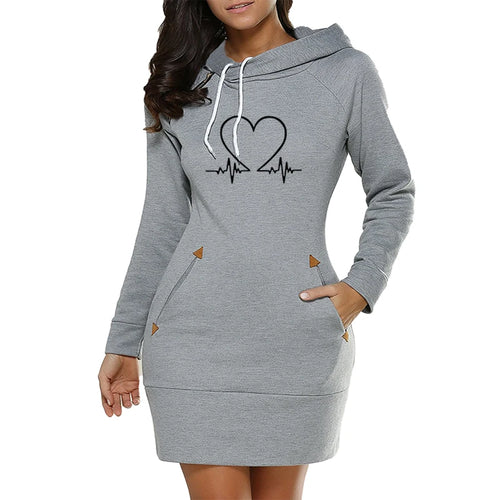 Heartbeat Hoodie Sweatshirt Dress