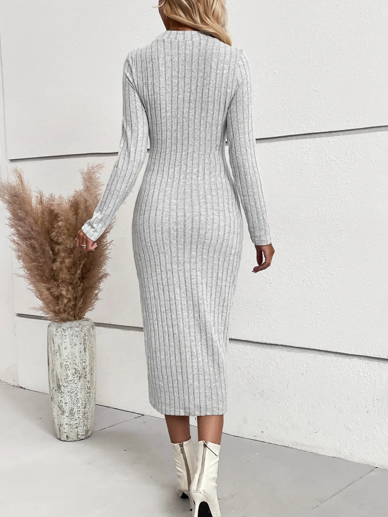 Cross border European and American Knitted Sweater Dress