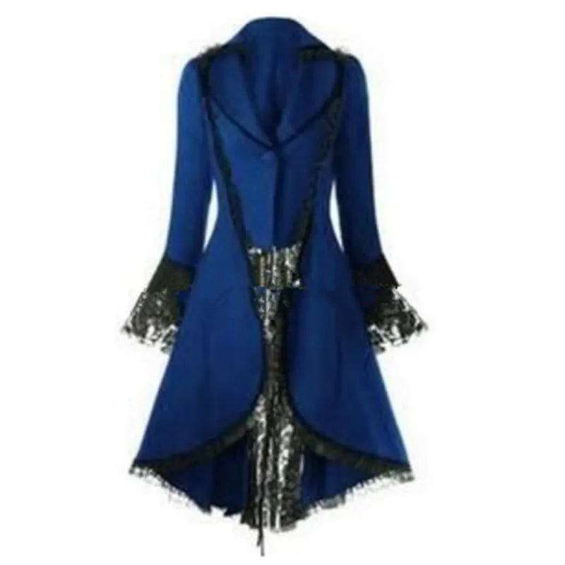 Trim Lace-Up Victorian Style Women's Coat