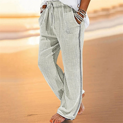 Men’s Solid Casual Pocket Side Zipper Wide Leg Pants