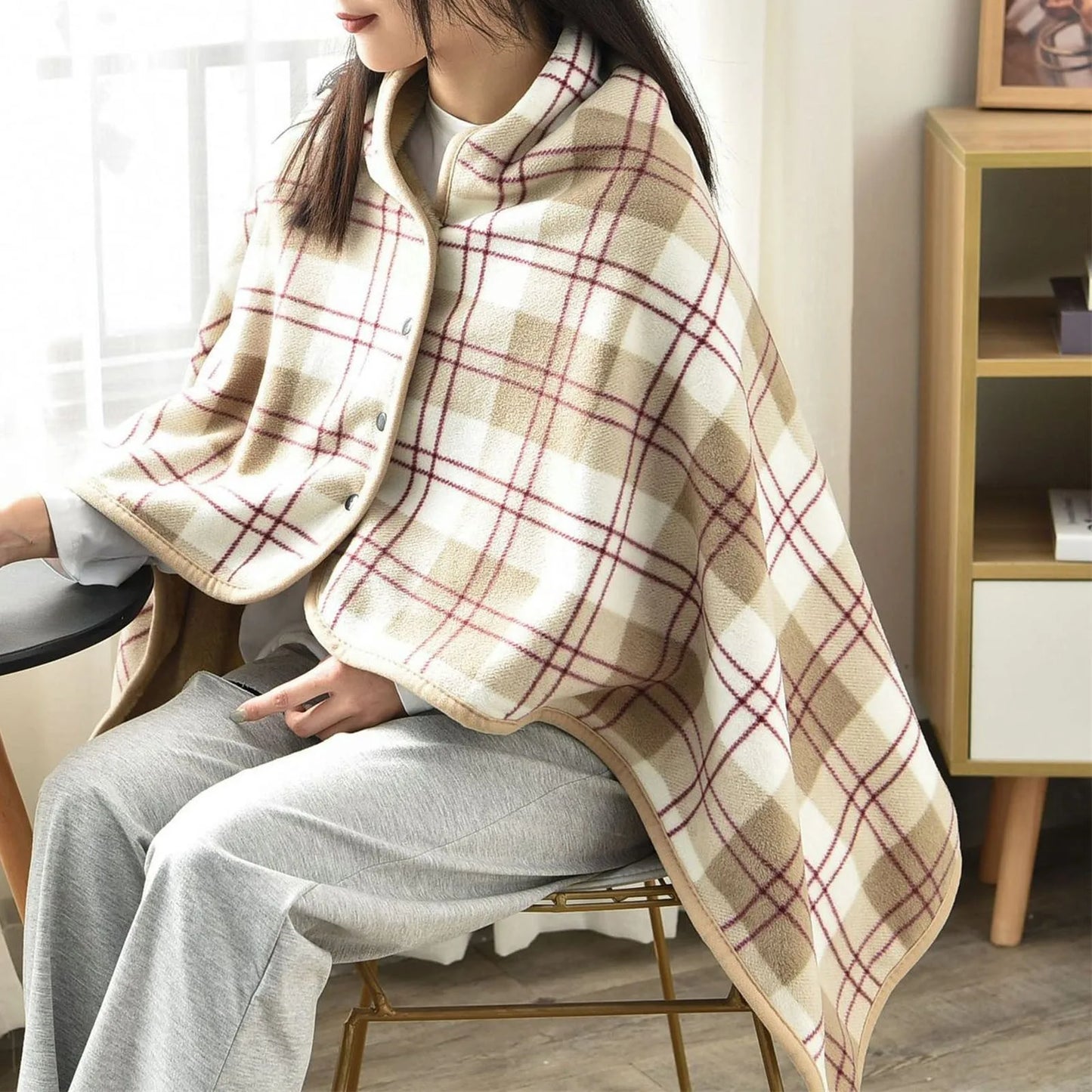 Wearable Soft Fleece Blanket Shawl