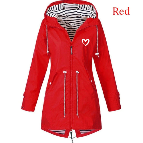 Autumn & Winter Women Outdoor Waterproof Rain Jacket Running Coat