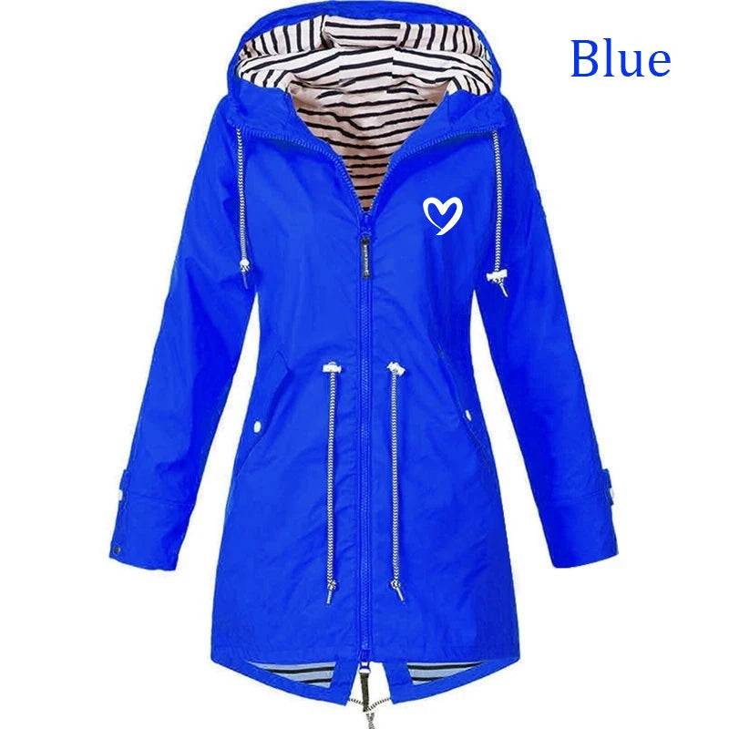 Autumn & Winter Women Outdoor Waterproof Rain Jacket Running Coat