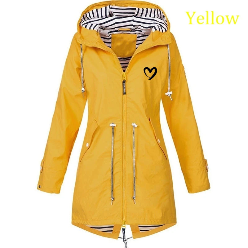 Autumn & Winter Women Outdoor Waterproof Rain Jacket Running Coat