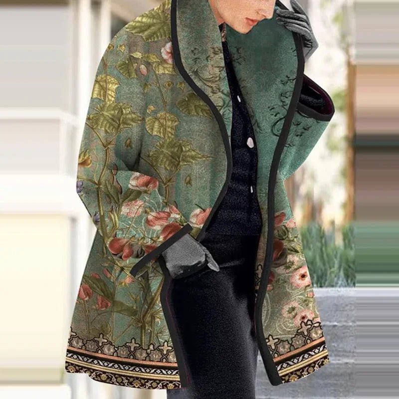 Floral Wool Coat