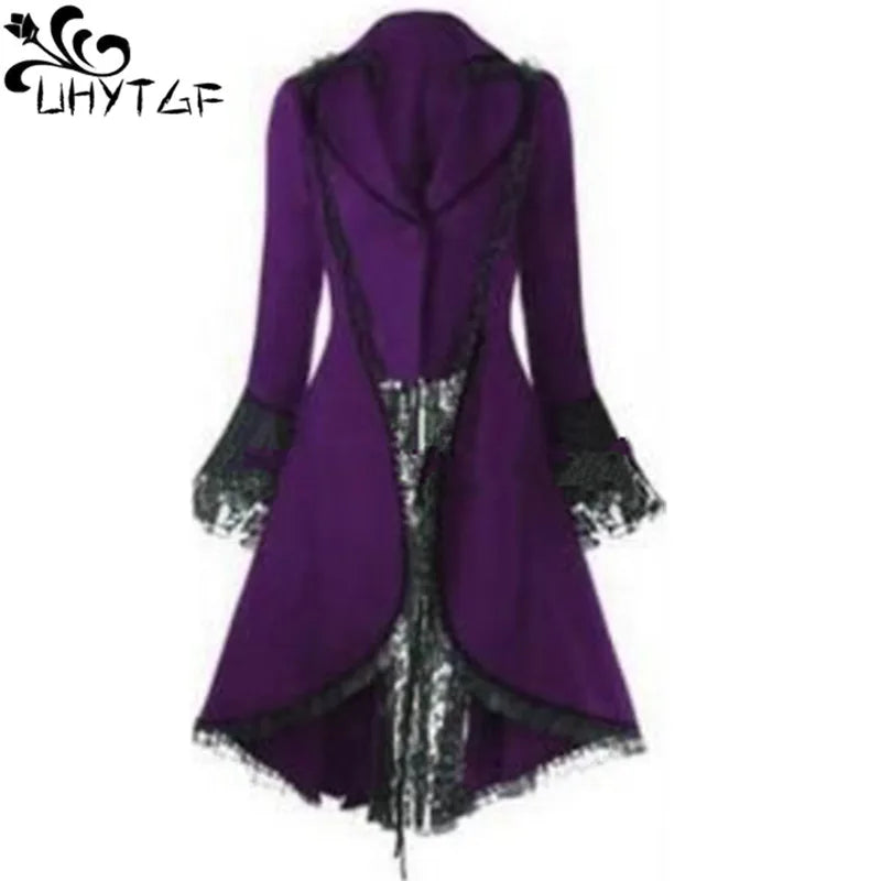 Trim Lace-Up Victorian Style Women's Coat