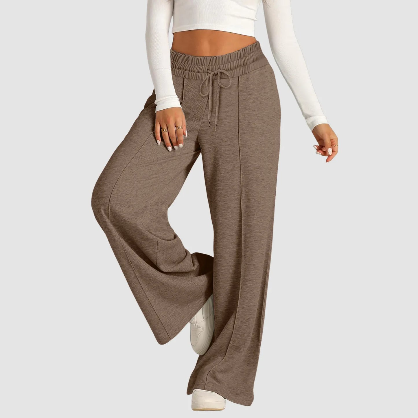 Drawstring Pants For Women- Casual Loose Wide Leg