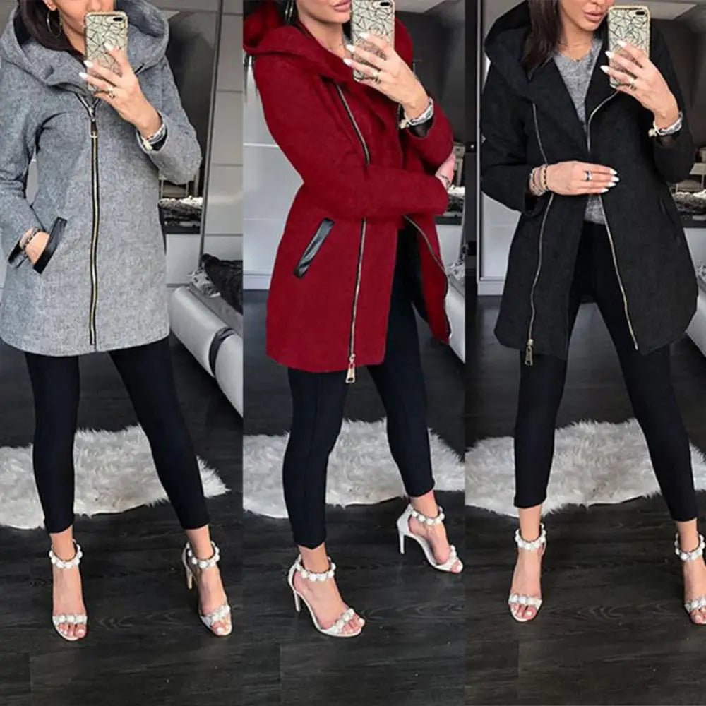 Womens Thick Wadded Hooded Coat