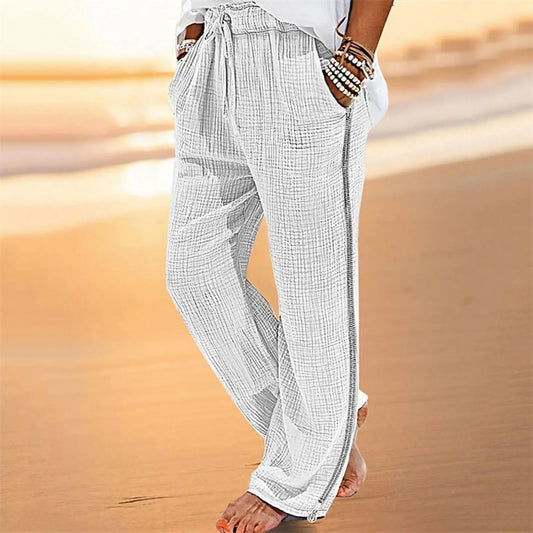 Men’s Solid Casual Pocket Side Zipper Wide Leg Pants