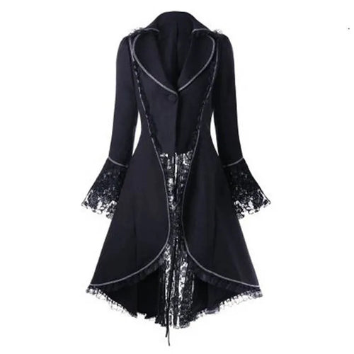 Trim Lace-Up Victorian Style Women's Coat