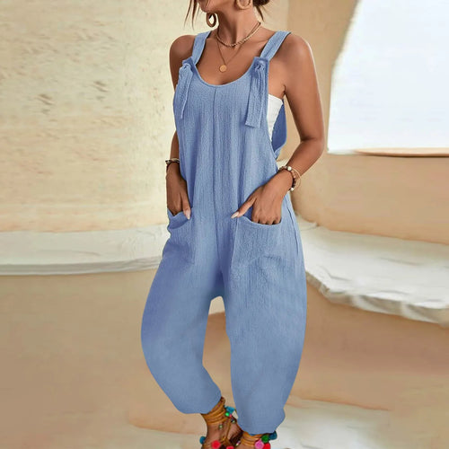 Women's Sleeveless Jumpsuit Romper Harem Pants With Pocket