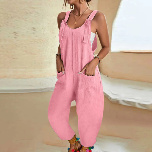 Women's Sleeveless Jumpsuit Romper Harem Pants With Pocket