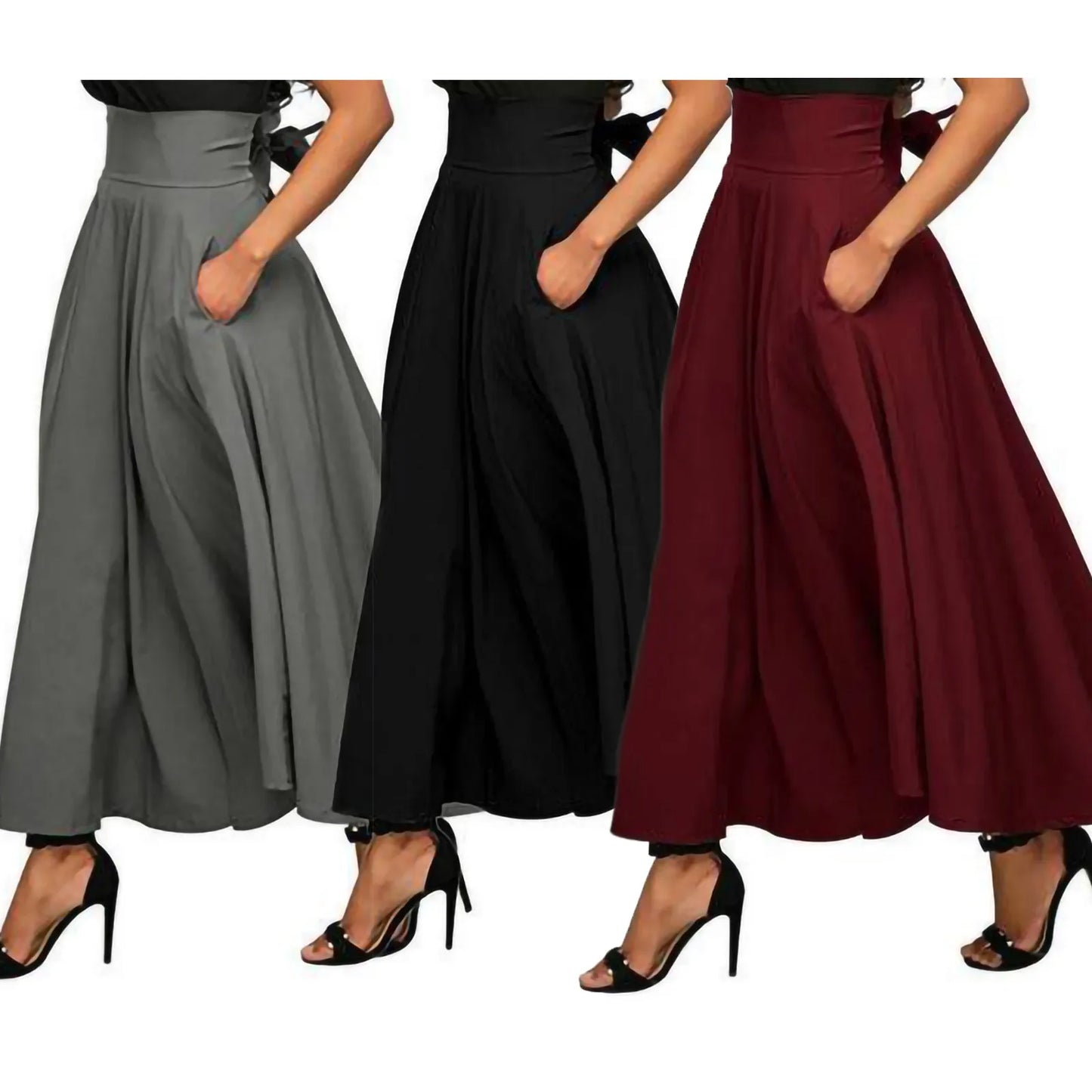 Women's High Waistband Long Skirt