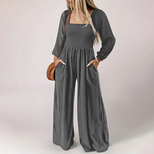 Women Plus Size Autumn Long Sleeve Jumpsuit