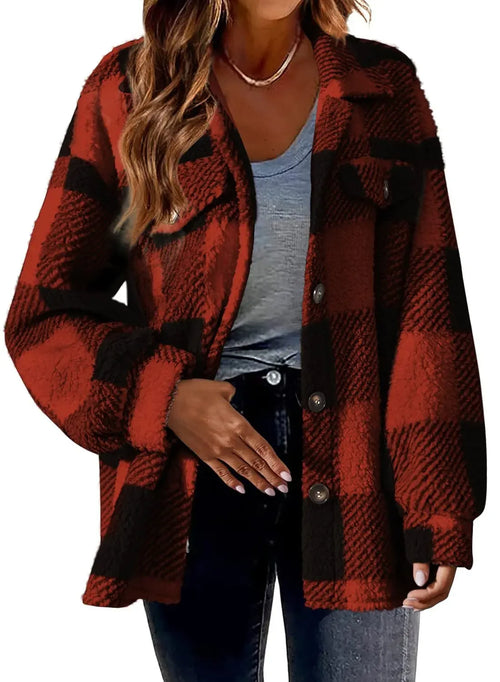 Women's Autumn and Winter Plaid Jacket