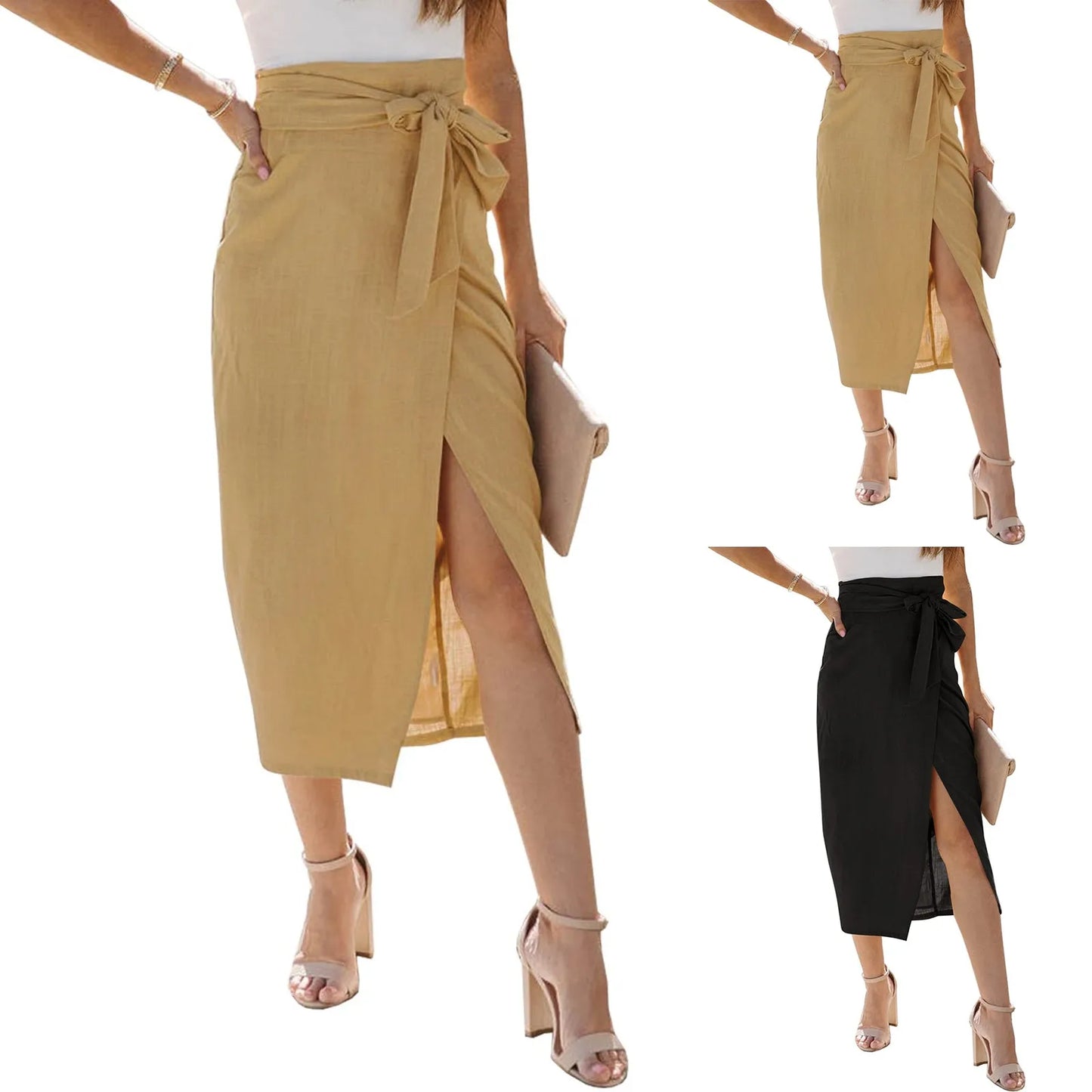 Women's Tie Wrap Business Skirt