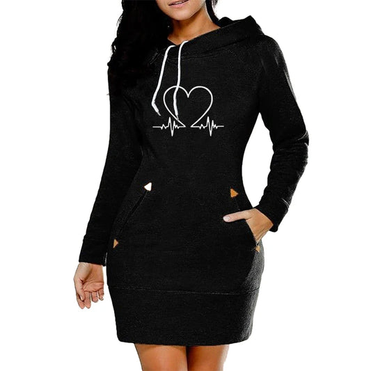 Heartbeat Hoodie Sweatshirt Dress