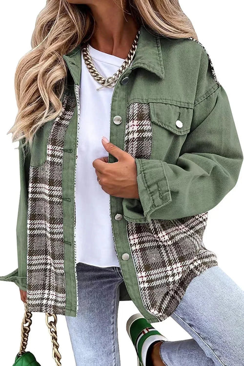 Autumn Women's Plaid Denim-Style Jacket