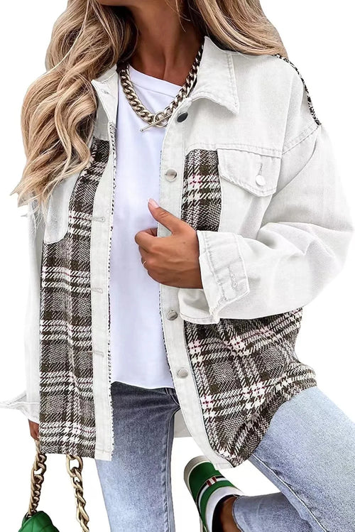 Autumn Women's Plaid Denim-Style Jacket