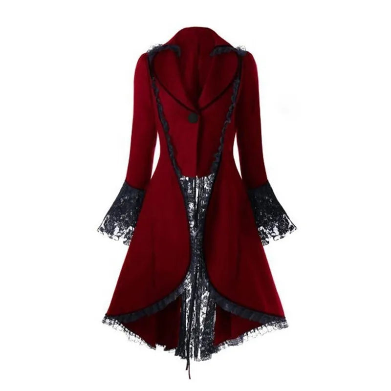 Trim Lace-Up Victorian Style Women's Coat