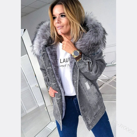 Women's Winter Vintage Ripped Pocket Coat