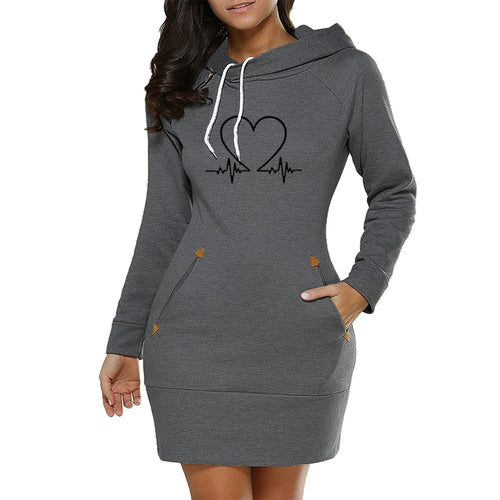 Heartbeat Hoodie Sweatshirt Dress