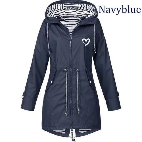 Autumn & Winter Women Outdoor Waterproof Rain Jacket Running Coat