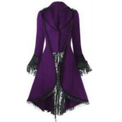 Trim Lace-Up Victorian Style Women's Coat