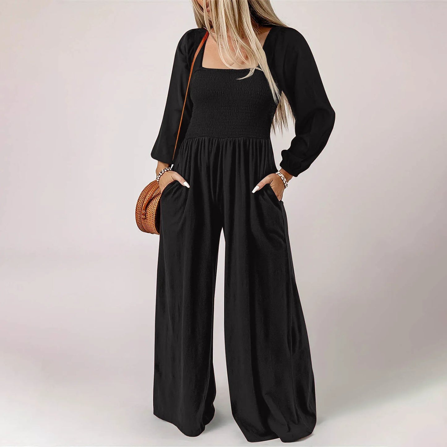 Women Plus Size Autumn Long Sleeve Jumpsuit