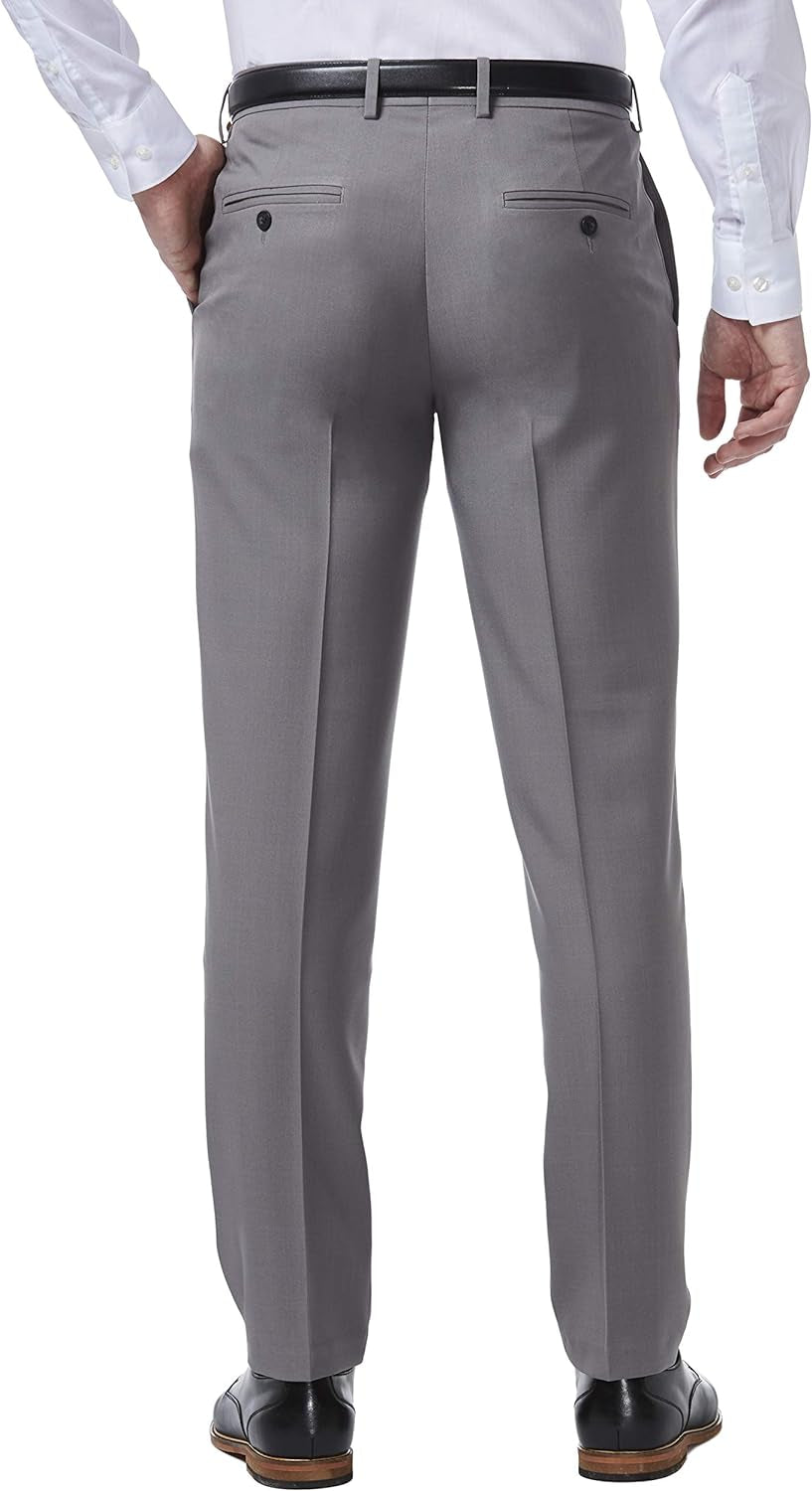 Men'S Premium Comfort Dress Slim Fit Flat Front Pant