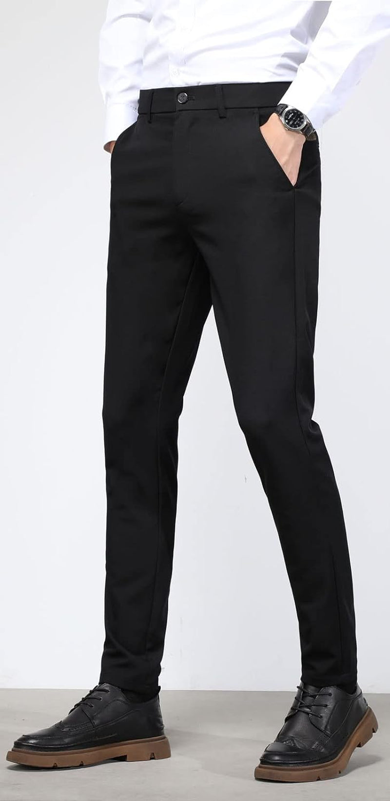 Men'S 4-Way Flex Stretch Slim Fit Dress Pants