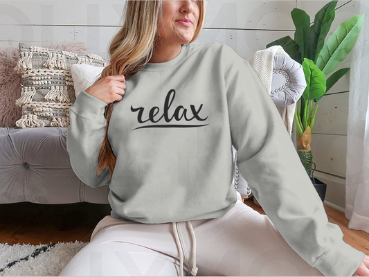 Relax Hand Lettering Design for Sweatshirt