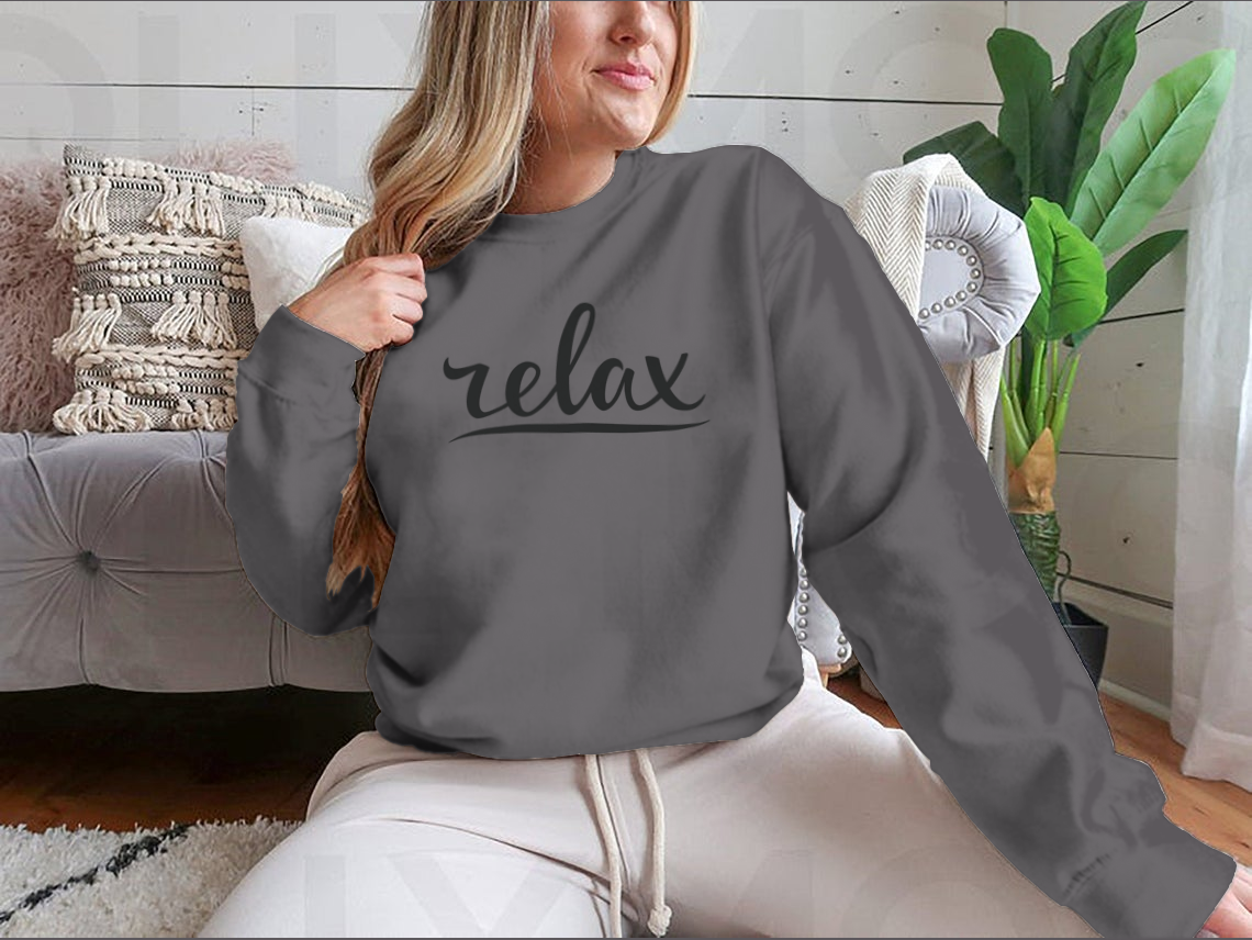 Relax Hand Lettering Design for Sweatshirt