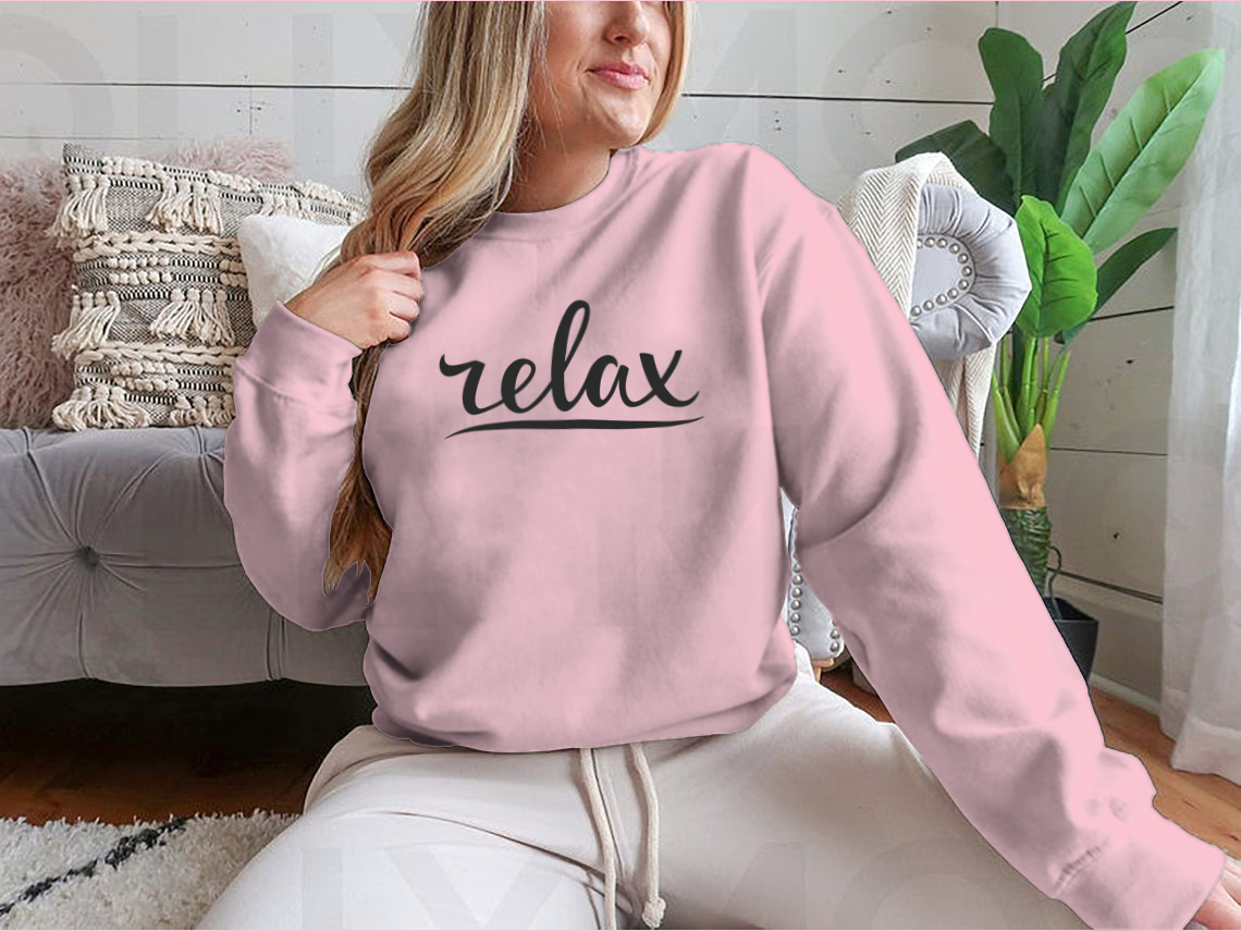 Relax Hand Lettering Design for Sweatshirt