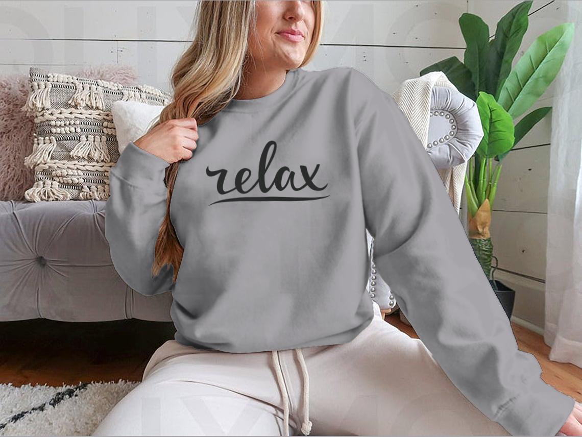 Relax Hand Lettering Design for Sweatshirt