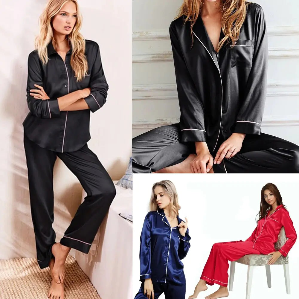 Women's Satin Pajamas Set