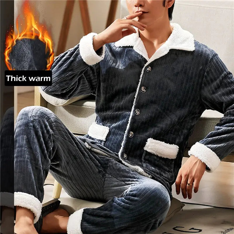 Warm Flannel Pajama Set